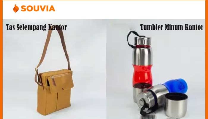 employee kit tas selempang dan tumbler minum kantor