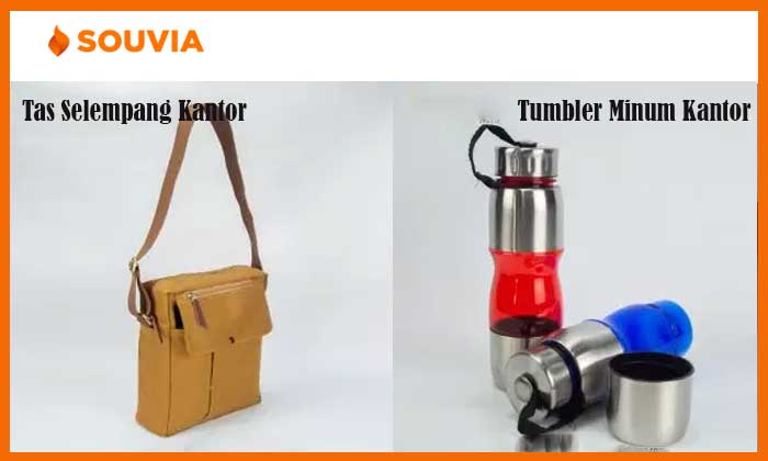 employee kit tas selempang dan tumbler minum kantor