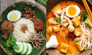 nasi lemak dan laksa khas malaysia